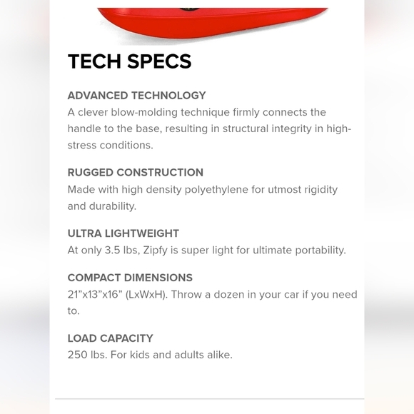 Zipfy Sled Classic Freestyle Mini Luge Ride-On Speedster Snow Sled- 3 Available - Picture 5 of 17